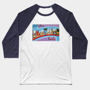 Greetings from Elizabeth, NJ - Vintage Large Letter Postcard Baseball T-Shirt